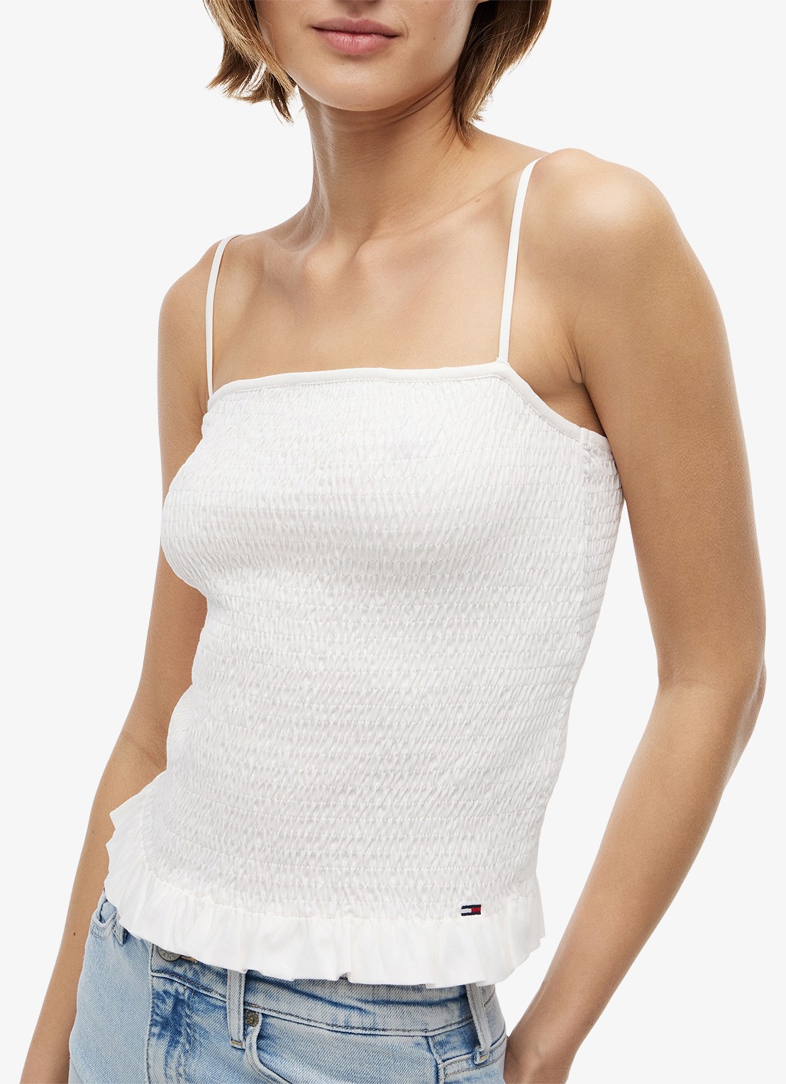 Tommy Hilfiger Top met ruches - detail 5 gebroken wit