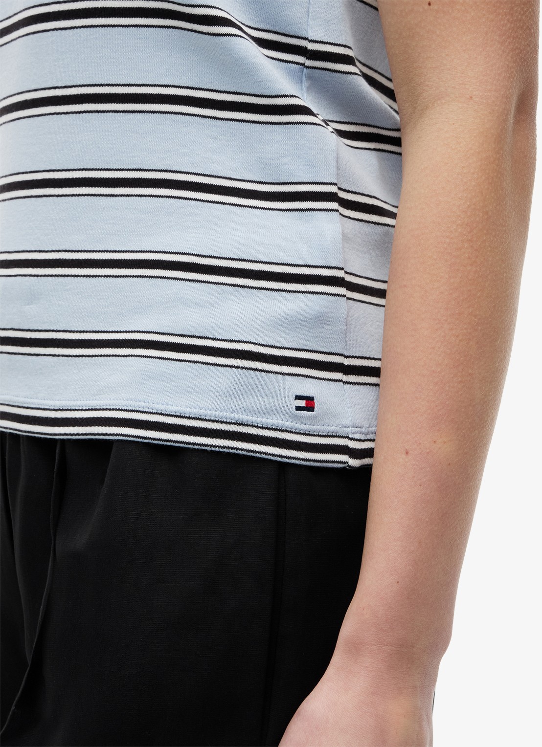 Tommy Hilfiger Top met streepprint - detail 4 lichtblauw