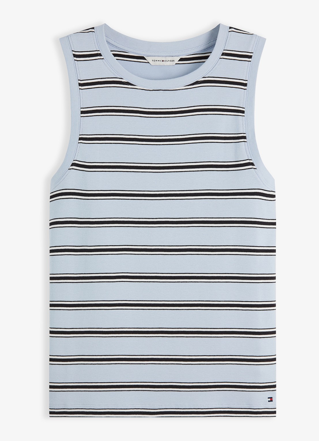 Tommy Hilfiger Top met streepprint - voorkant lichtblauw