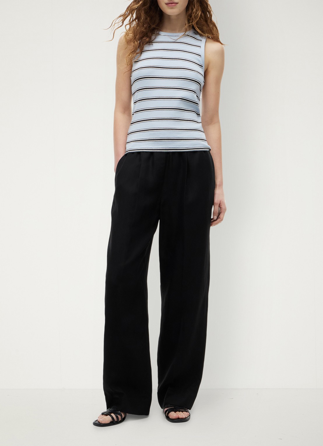 Tommy Hilfiger Top met streepprint - voorkant 2 lichtblauw