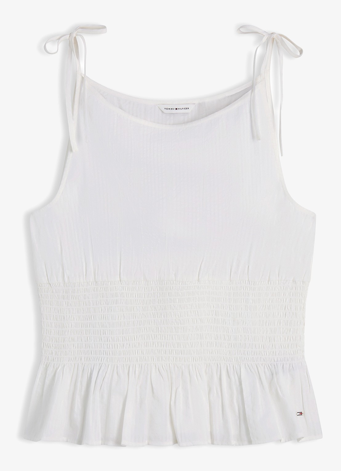Tommy Hilfiger Top met streepprint - voorkant gebroken wit