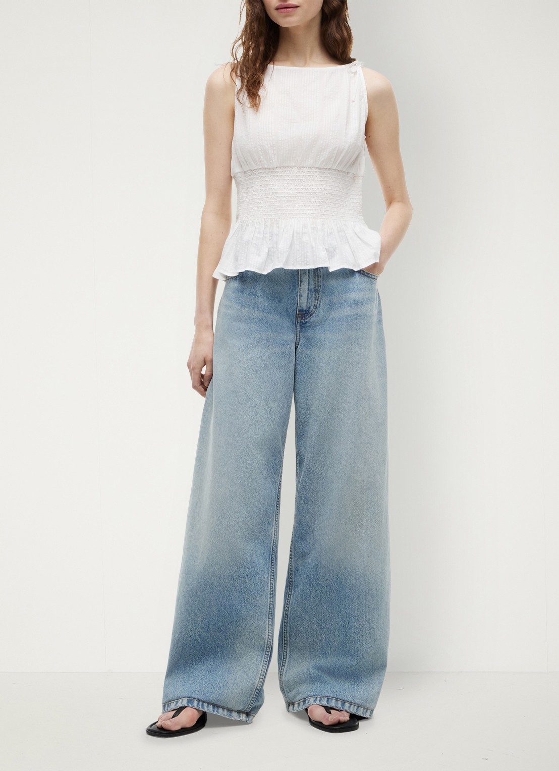 Tommy Hilfiger Top met streepprint - voorkant 2 gebroken wit