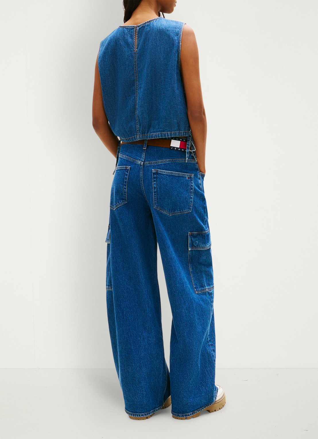 Tommy Hilfiger Top van denim - achterkant donkerblauw
