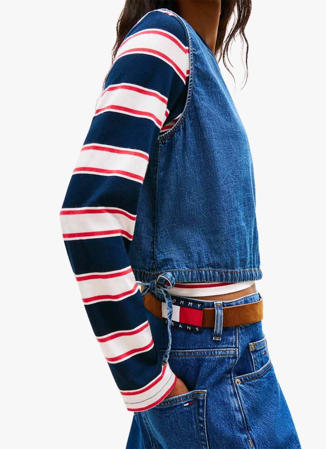 Tommy Hilfiger Top van denim - detail 3 donkerblauw