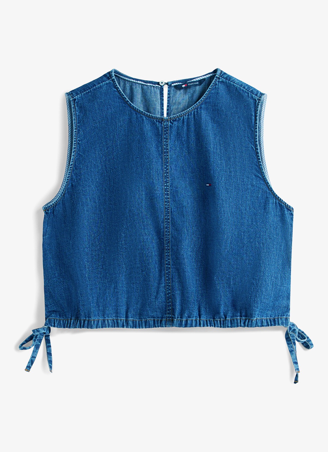 Tommy Hilfiger Top van denim - voorkant 4 donkerblauw
