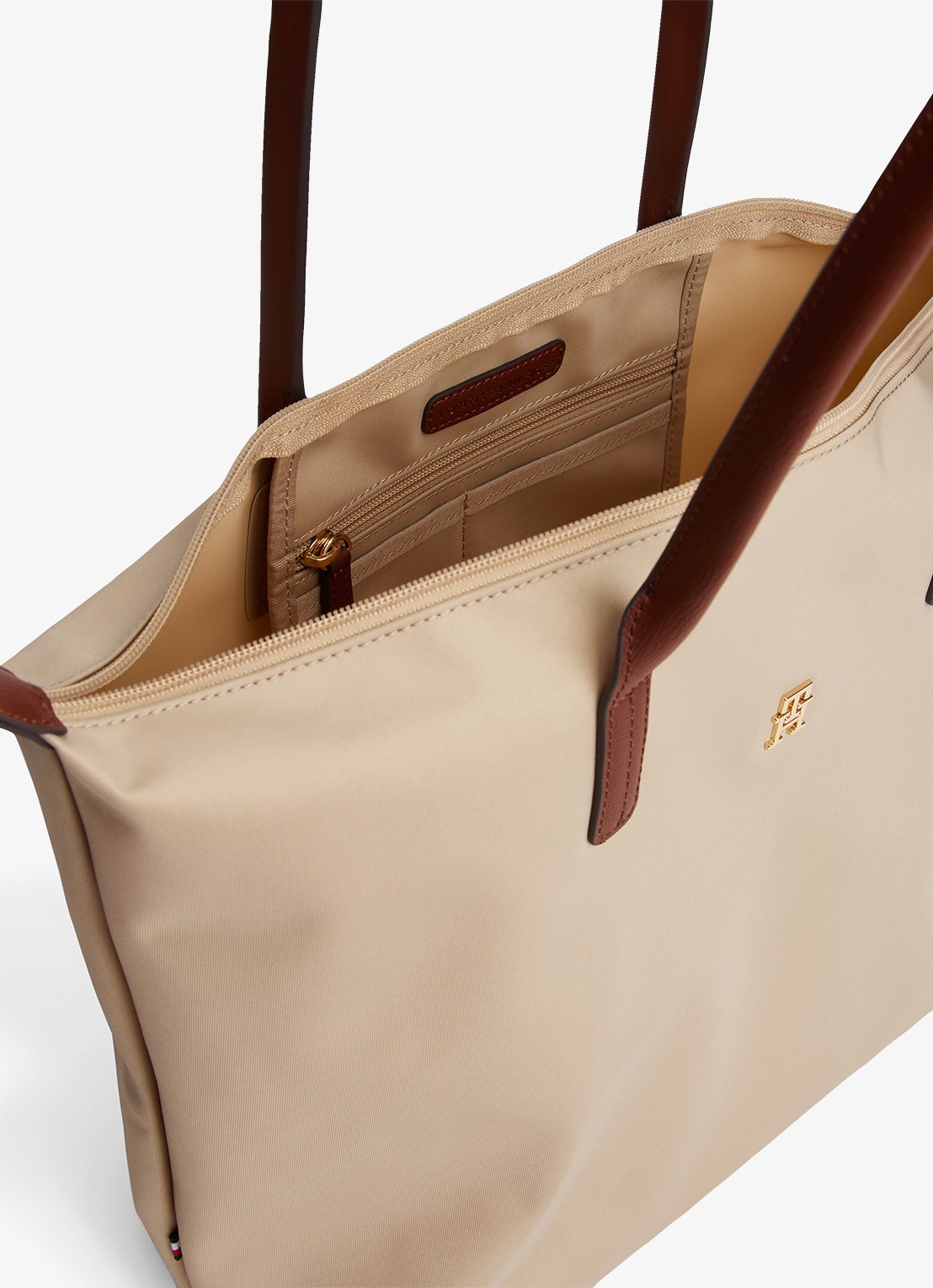 Tommy Hilfiger Tote shopper met logo - detail 2 sandalwood-rbt / bruin
