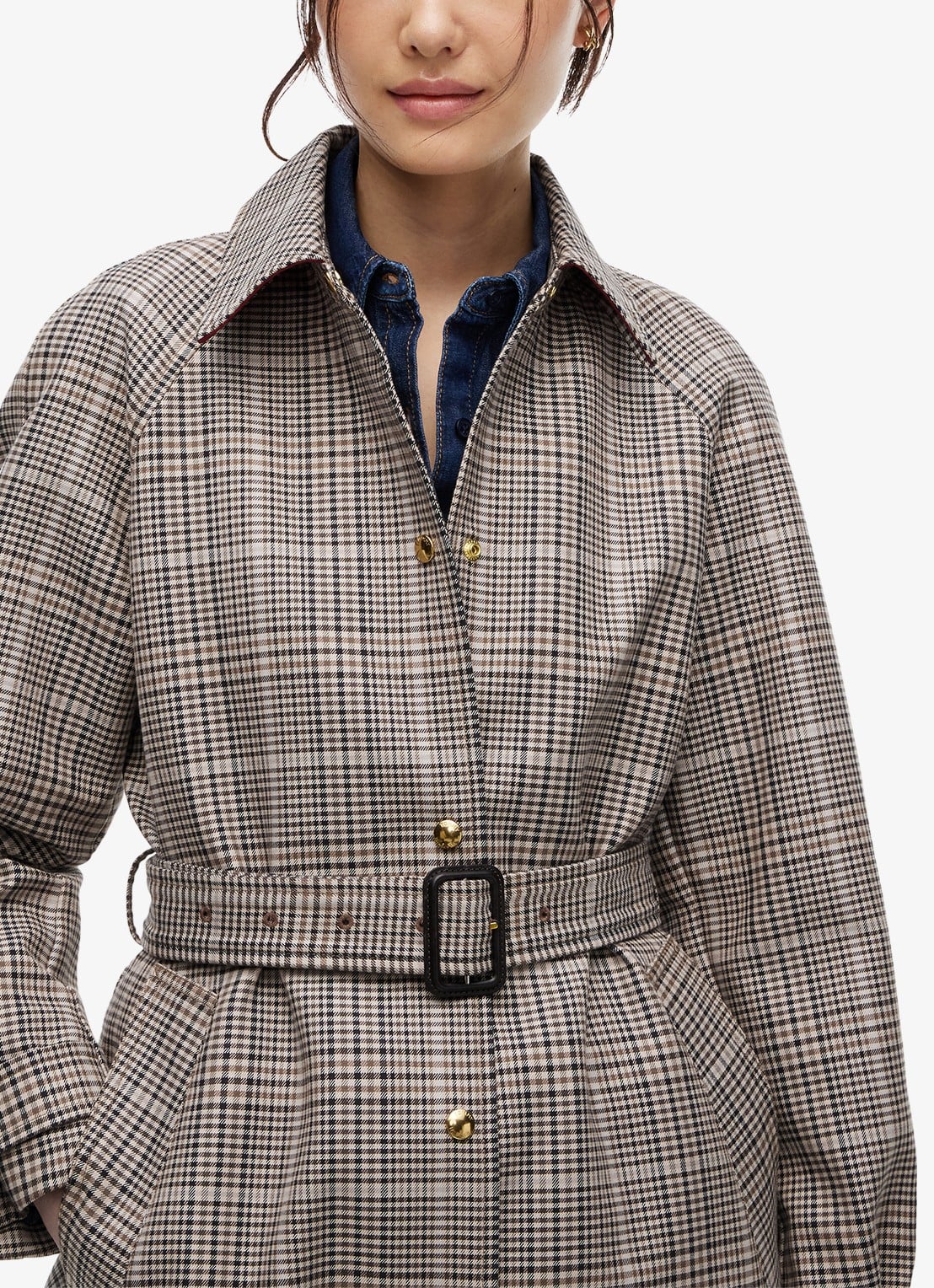 Tommy Hilfiger Trenchcoat met steekzakken en ruitdessin  - detail 5 bruin
