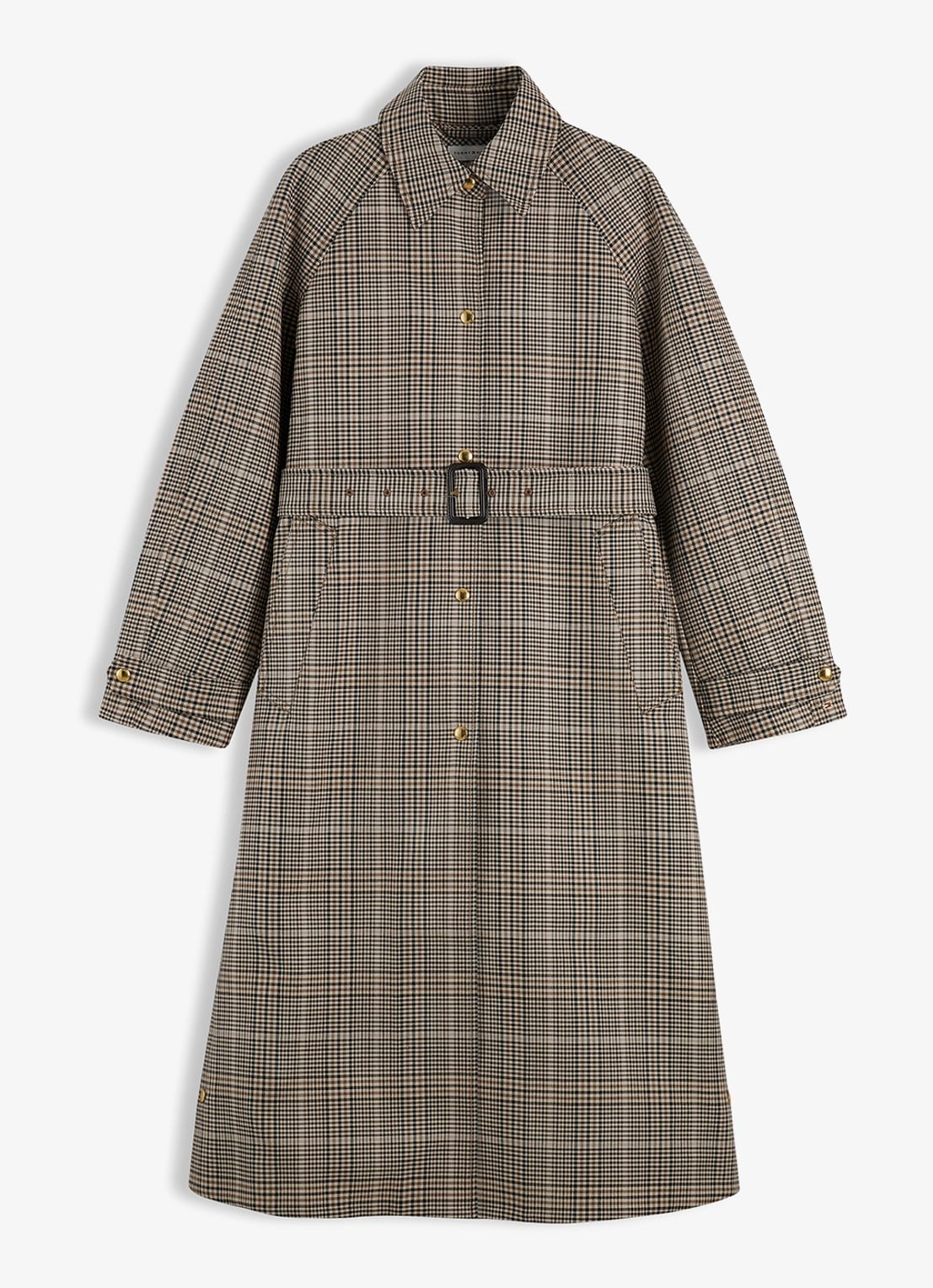 Tommy Hilfiger Trenchcoat met steekzakken en ruitdessin  - voorkant 6 bruin