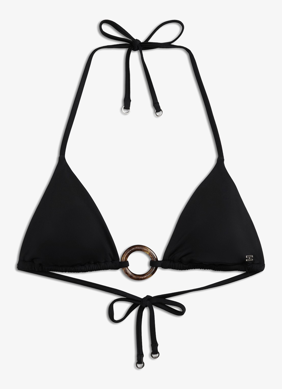 Tommy Hilfiger Triangel bikinitop met uitneembare vulling - voorkant 2 zwart