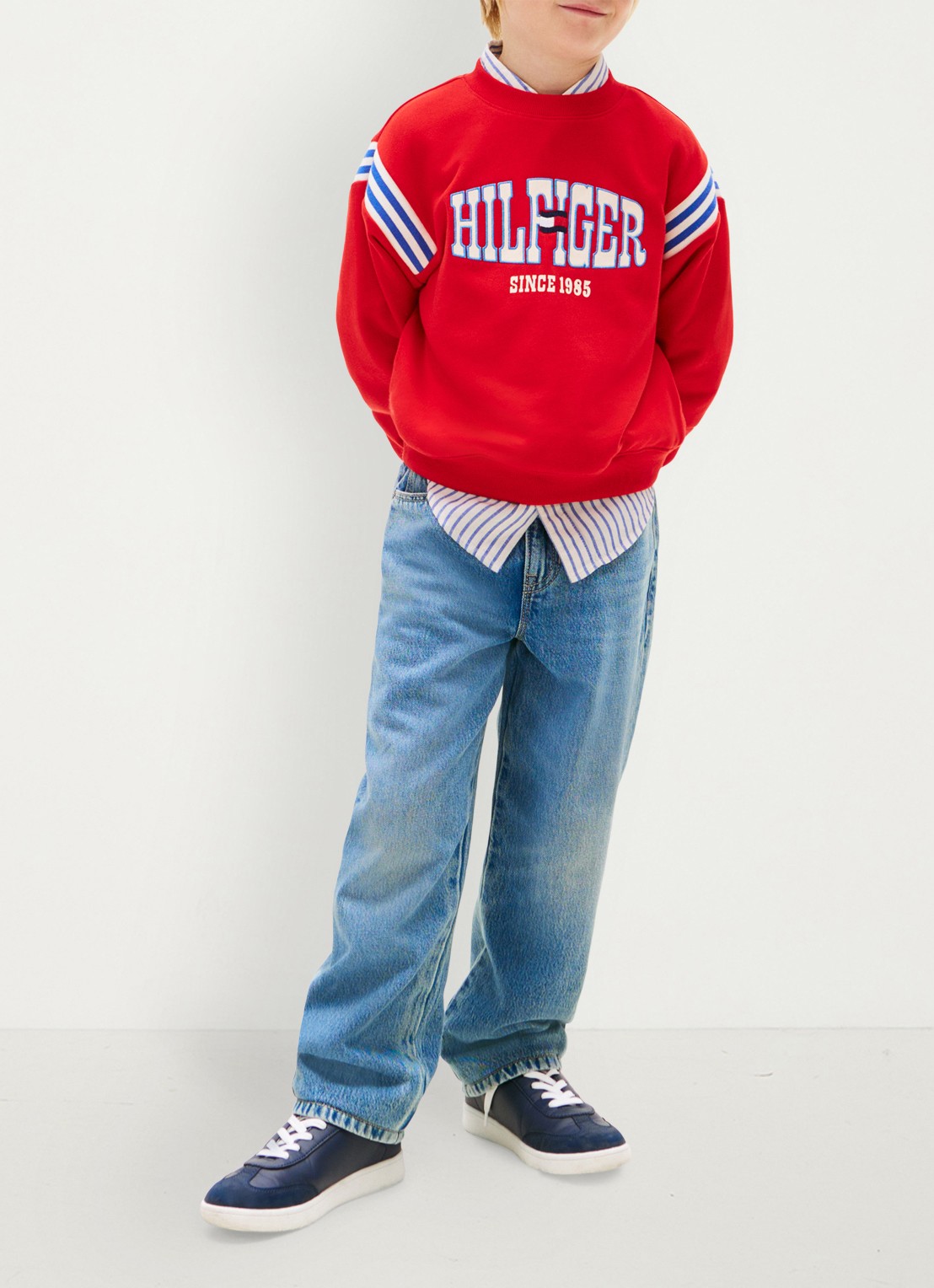 Tommy Hilfiger Trui met logoprint - voorkant 5 rood