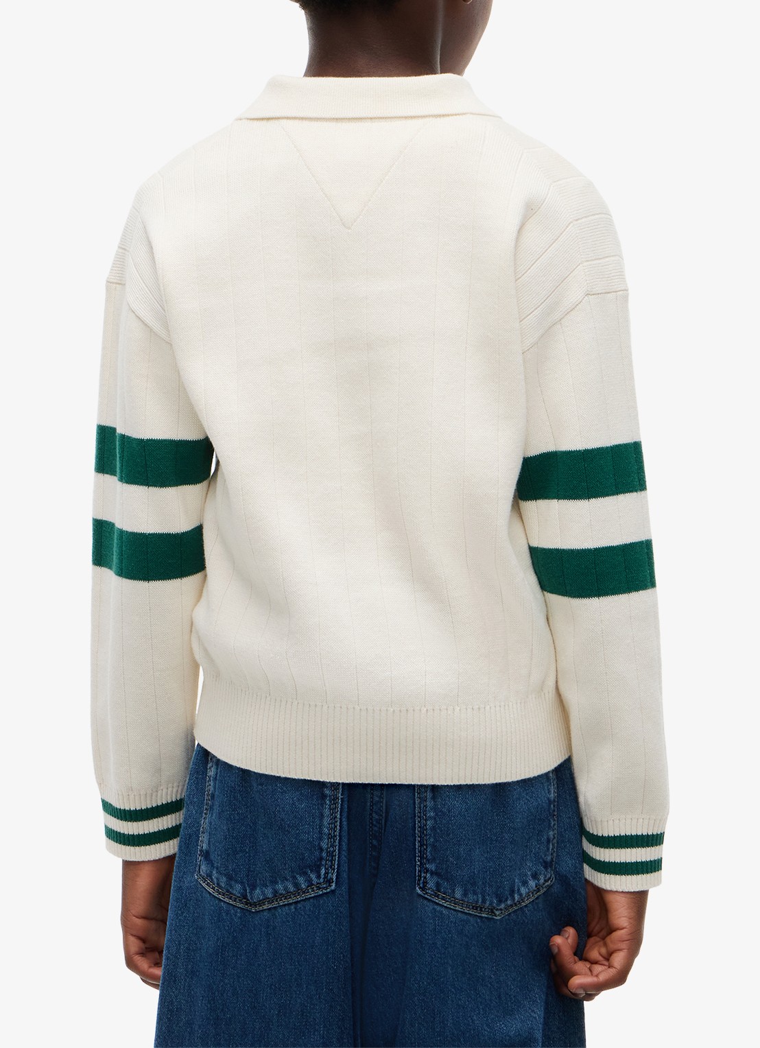 Tommy Hilfiger Trui met polokraag en logo  - achterkant 3 ivoor