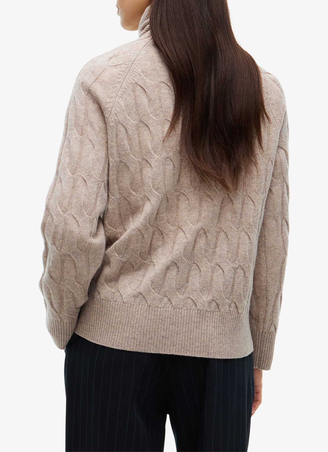 Tommy Hilfiger Trui van wol met col  - achterkant 5 camel