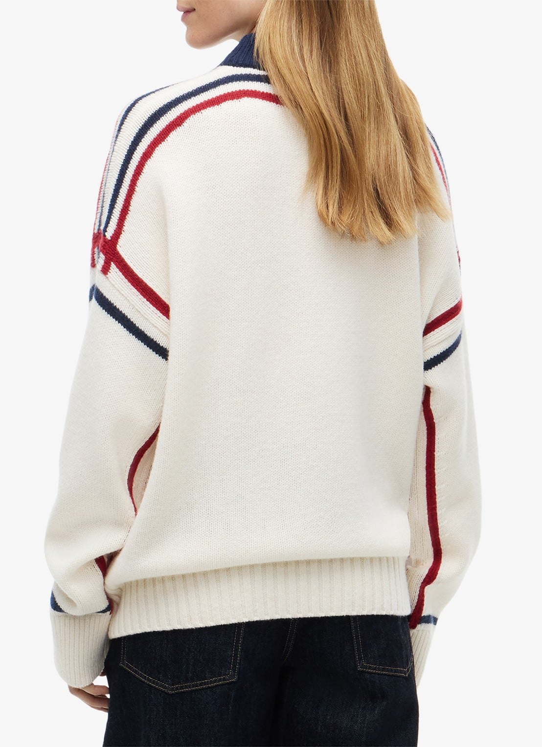 Tommy Hilfiger Trui van wol met col - achterkant 3 ivoor