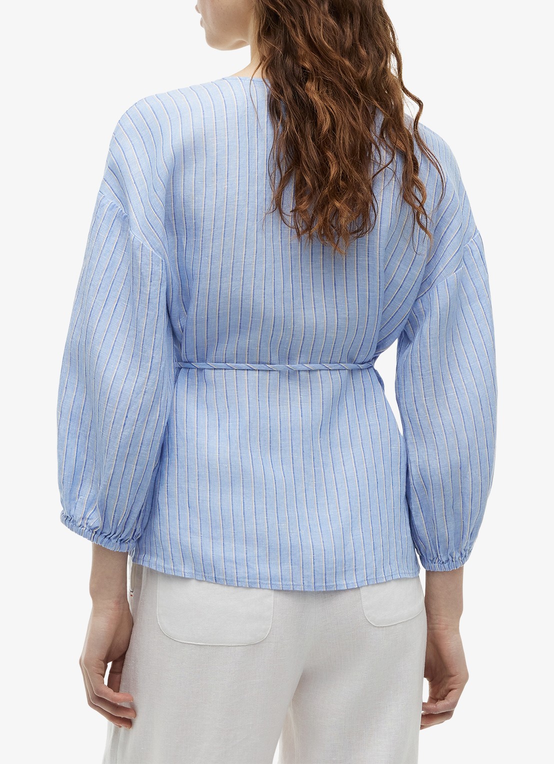 Tommy Hilfiger Tuniek met strikceintuur - achterkant 3 lichtblauw