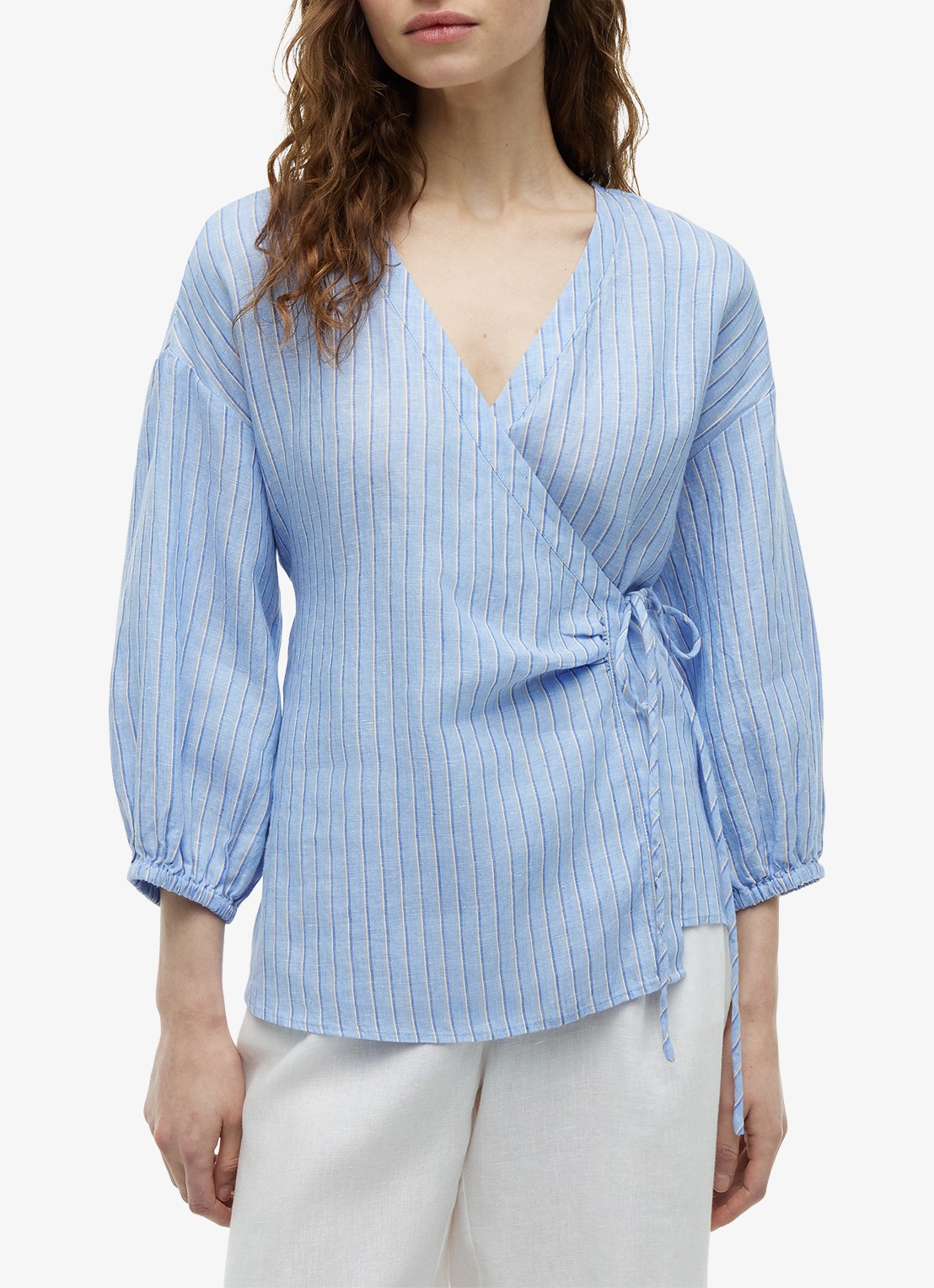 Tommy Hilfiger Tuniek met strikceintuur - detail 4 lichtblauw