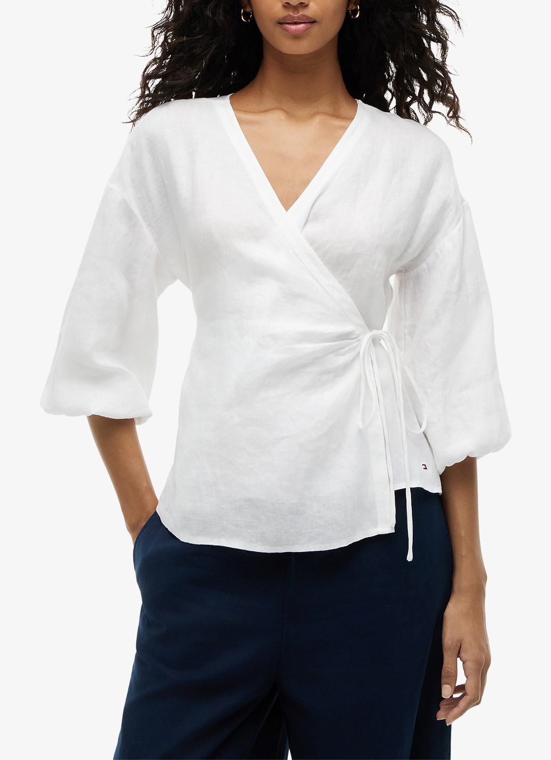 Tommy Hilfiger Tuniek met strikceintuur - detail 4 wit