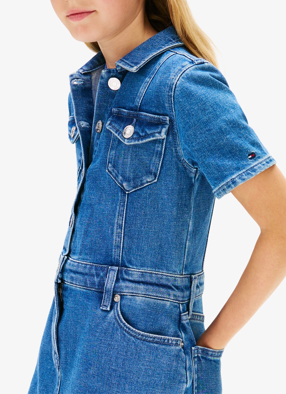 Tommy Hilfiger Tuniekjurk van denim met steekzakken - detail 2 donkerblauw