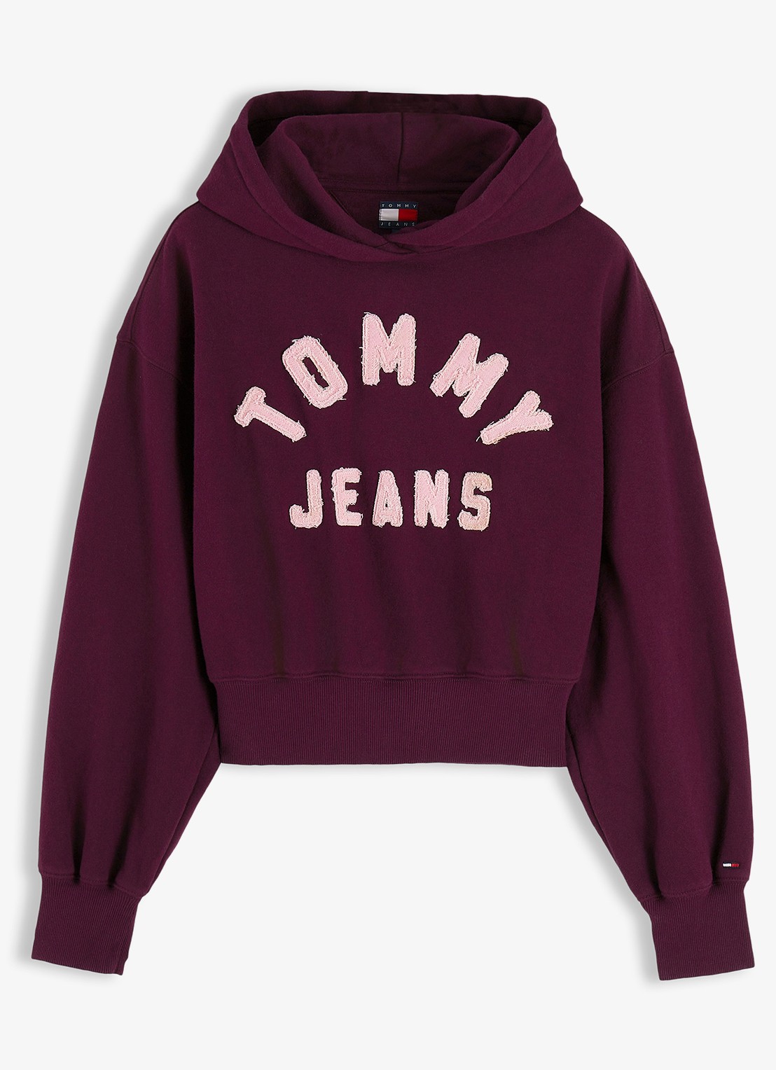 Tommy Hilfiger Varsity hoodie van fleece met logoborduring  - voorkant 2 paars