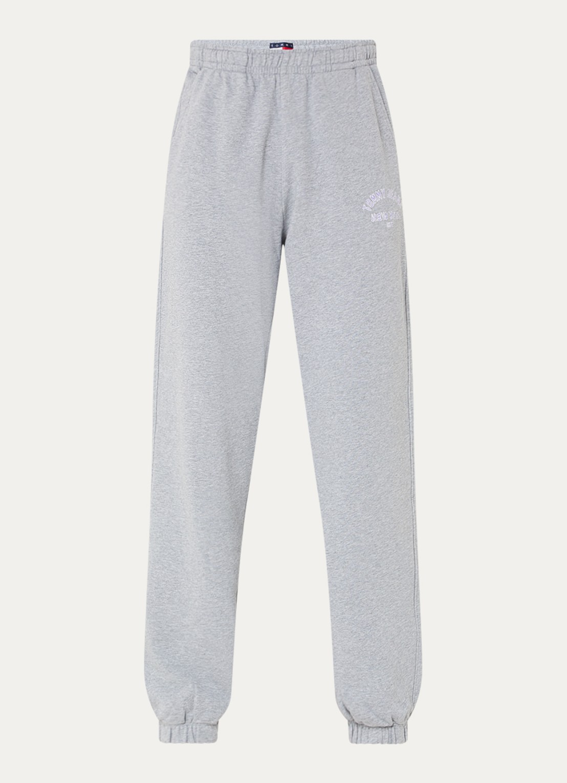 Tommy Hilfiger Varsity tapered fit joggingbroek met logo - voorkant lichtgrijs