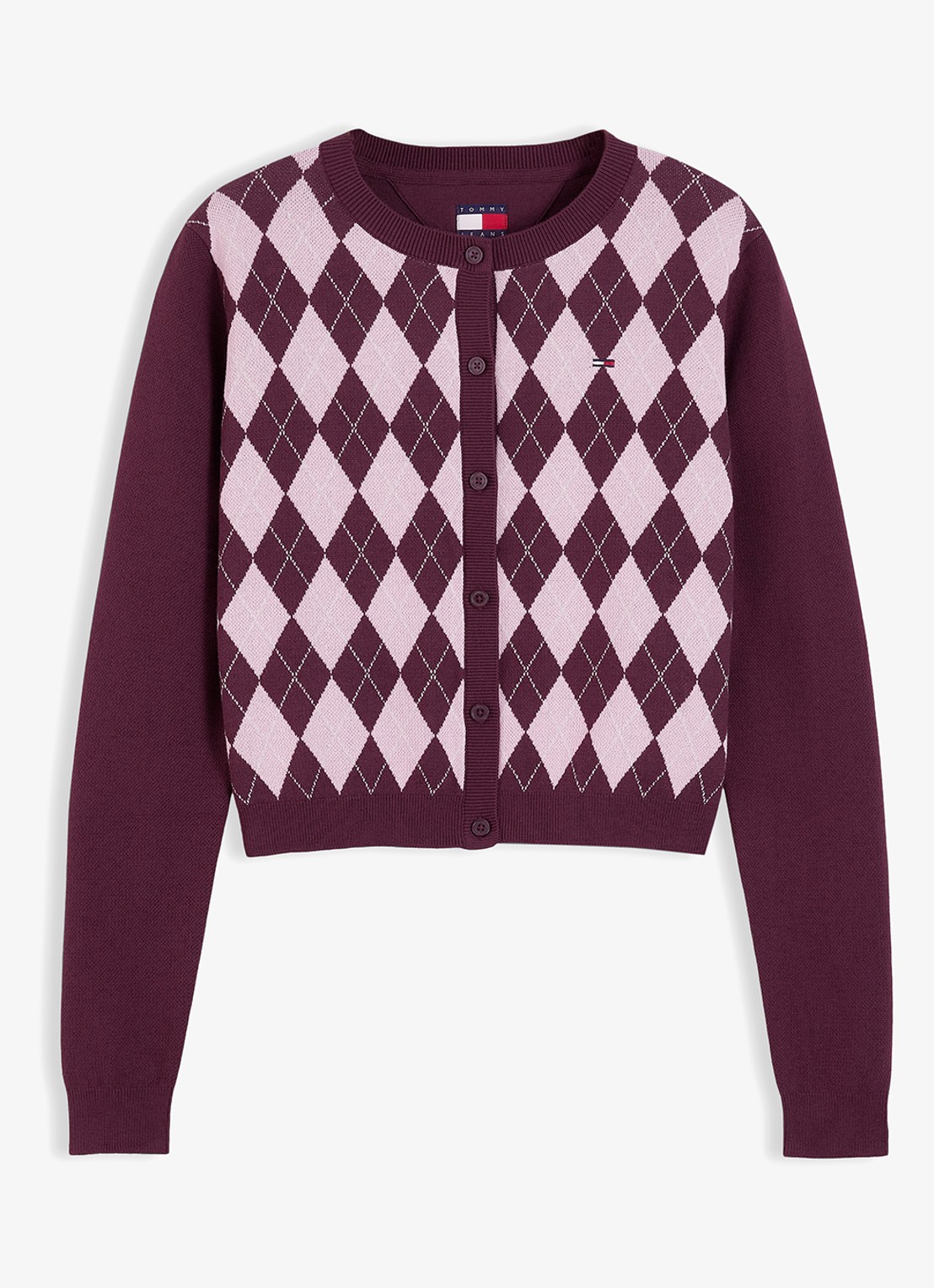 Tommy Hilfiger Vest met rustdessin  - voorkant 3 paars