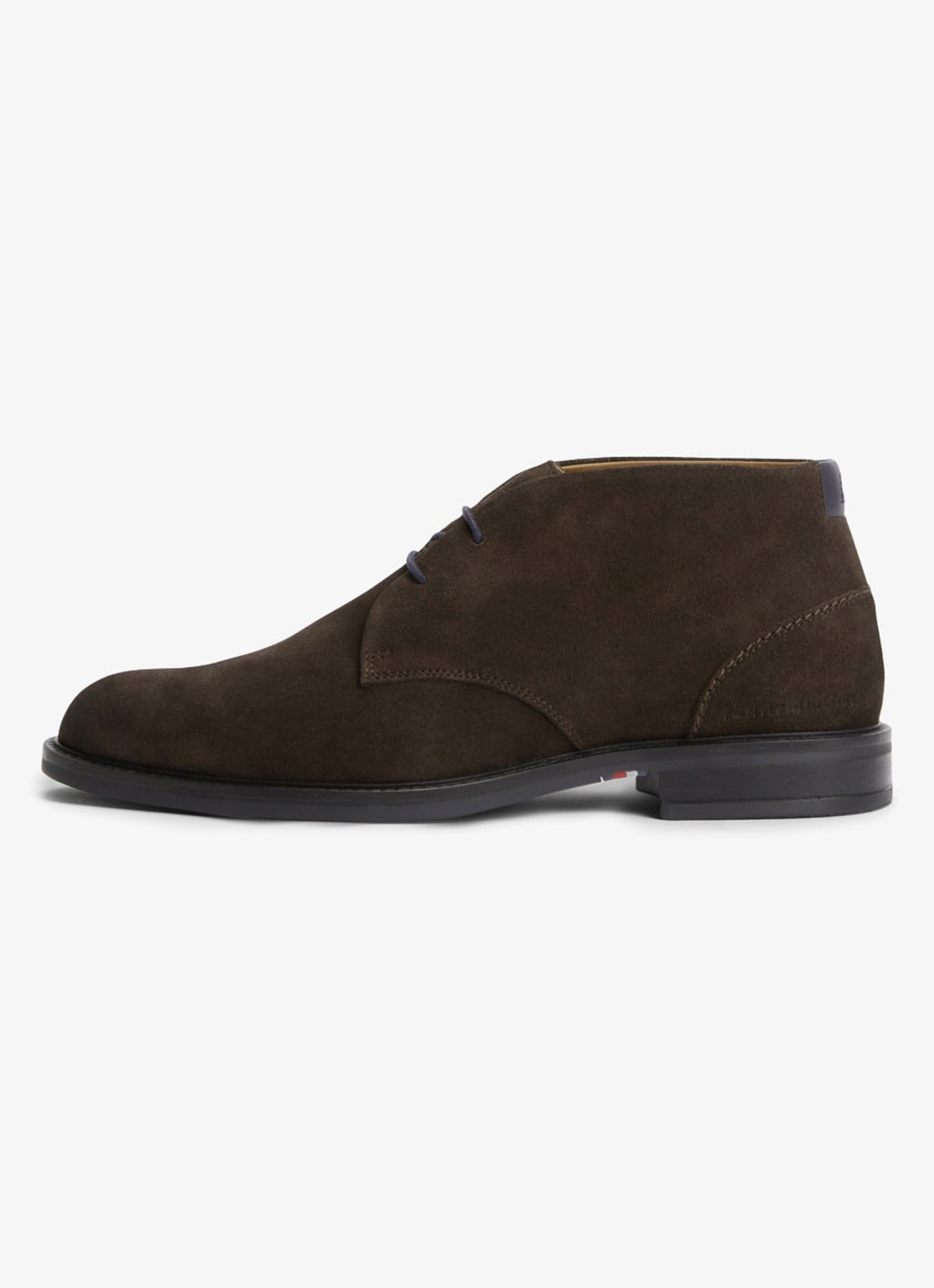Tommy Hilfiger Veterschoen van suède - detail 3 donkerbruin