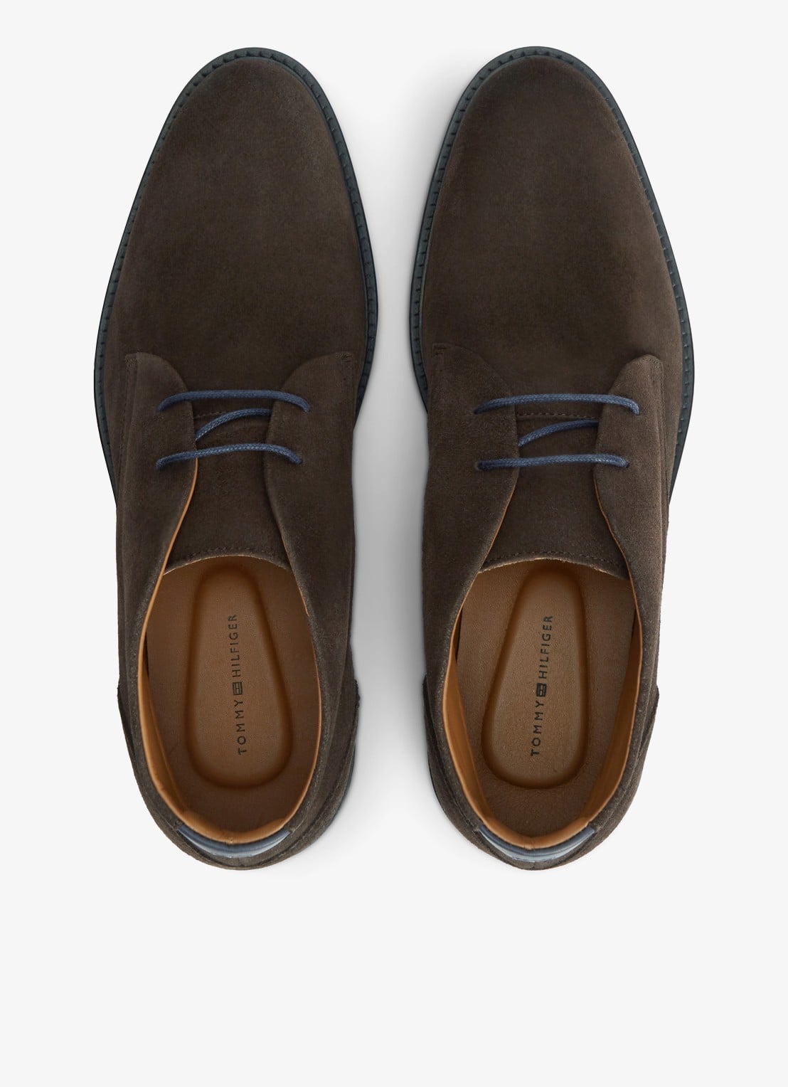 Tommy Hilfiger Veterschoen van suède - detail 4 donkerbruin