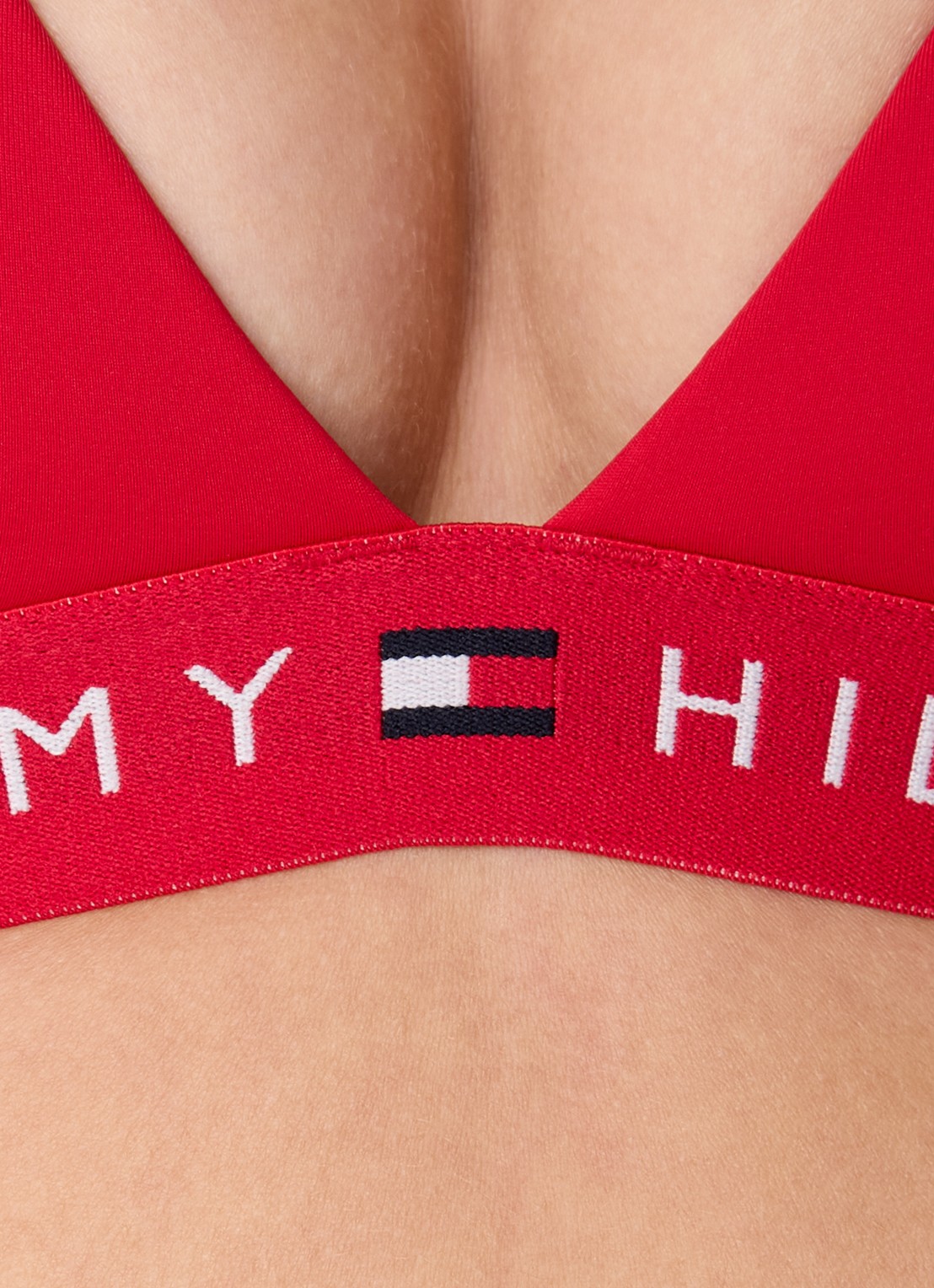 Tommy Hilfiger Voorgevormde triangel bikinitop met logoband - detail 5 rood