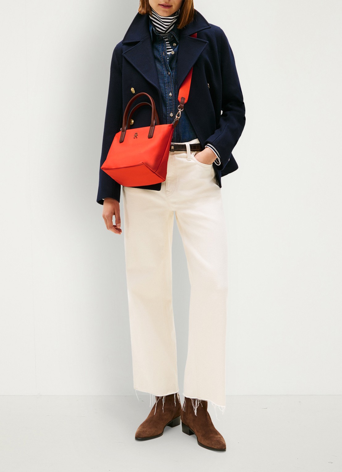 Tommy Hilfiger Webbing Crossbody Tote Bag - voorkant 2 oranjerood