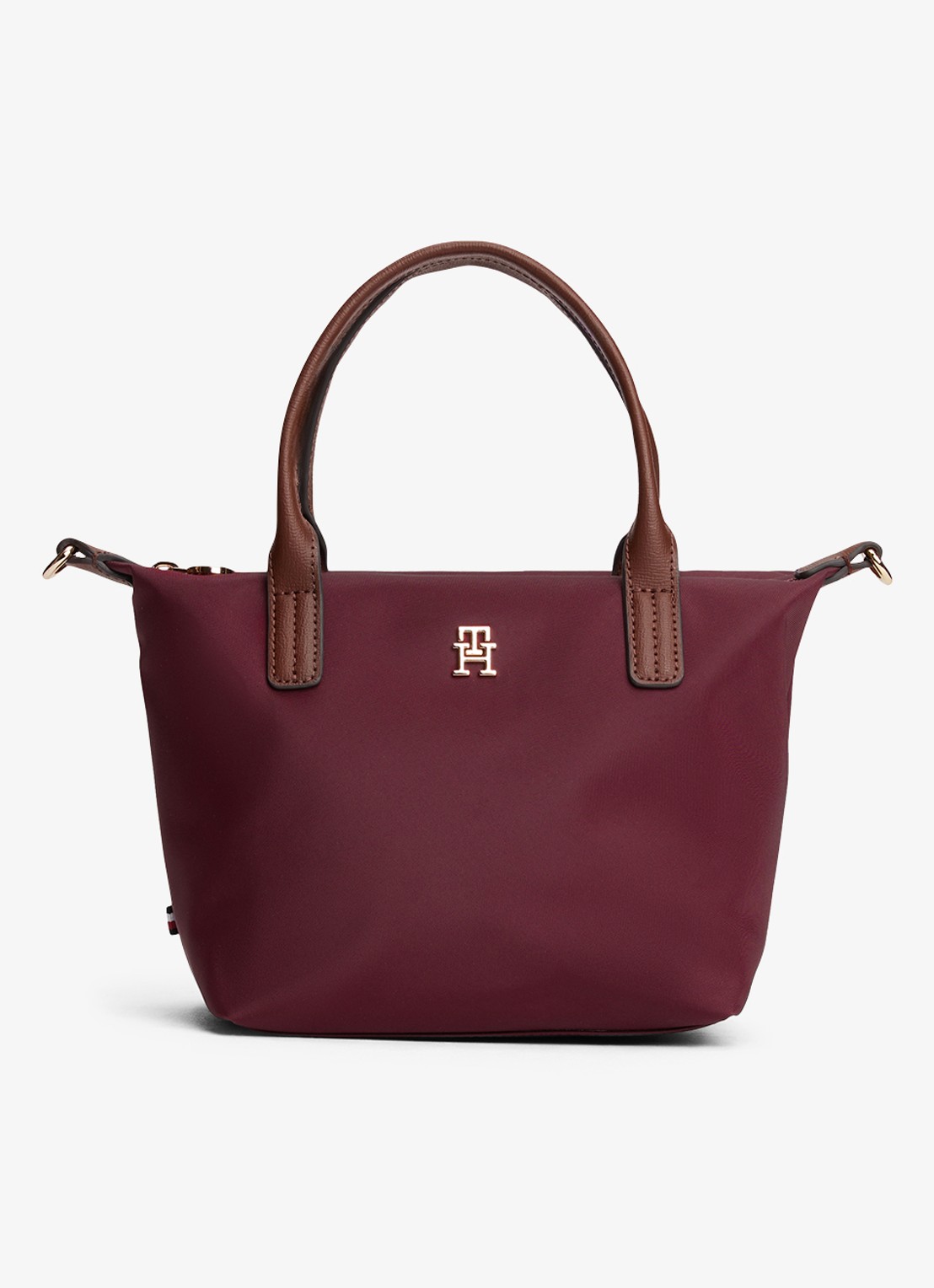Tommy Hilfiger Webbing Crossbody Tote Bag - voorkant bordeauxrood