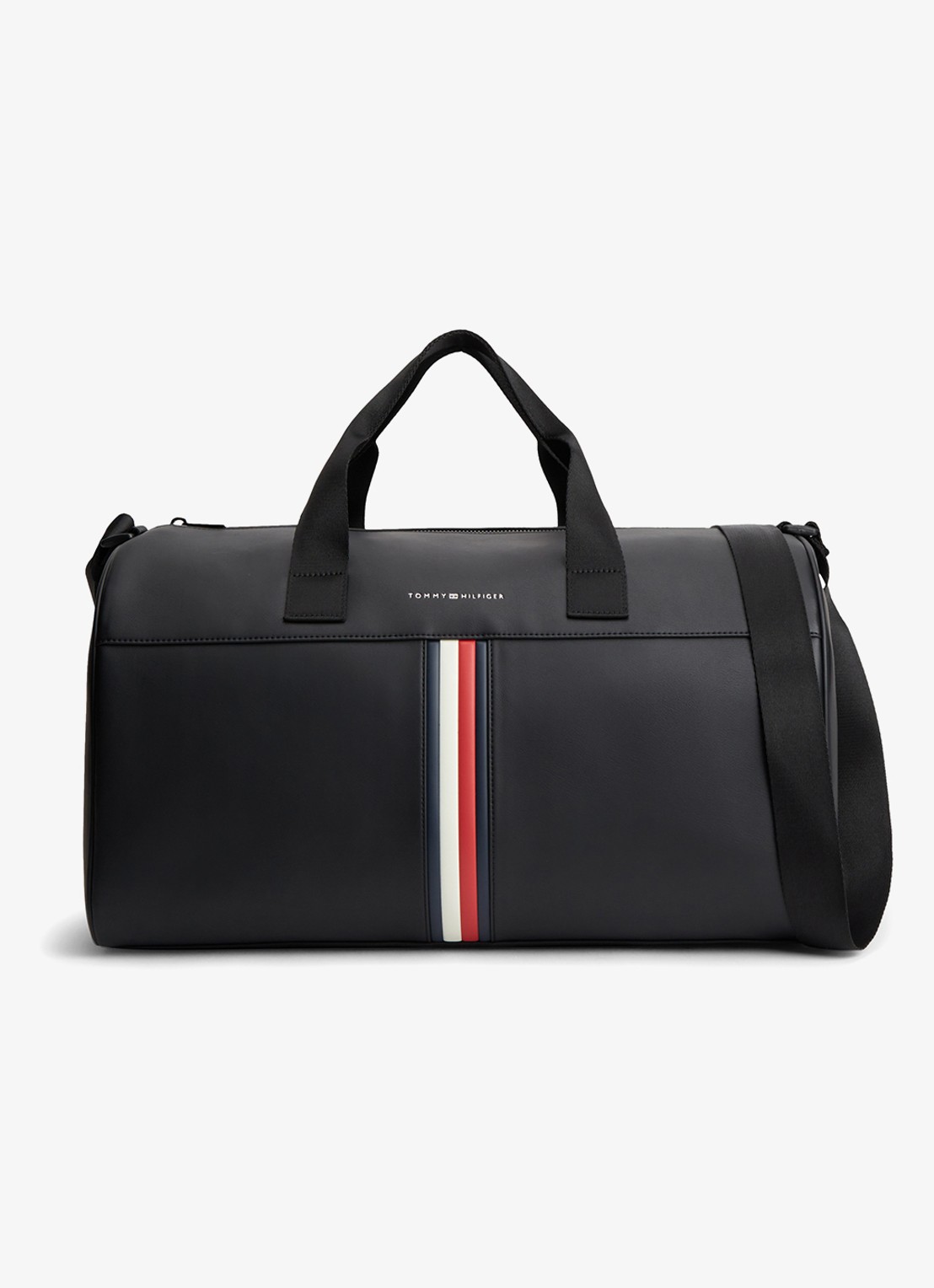 Tommy Hilfiger Weekendtas met logo - voorkant diepzwart