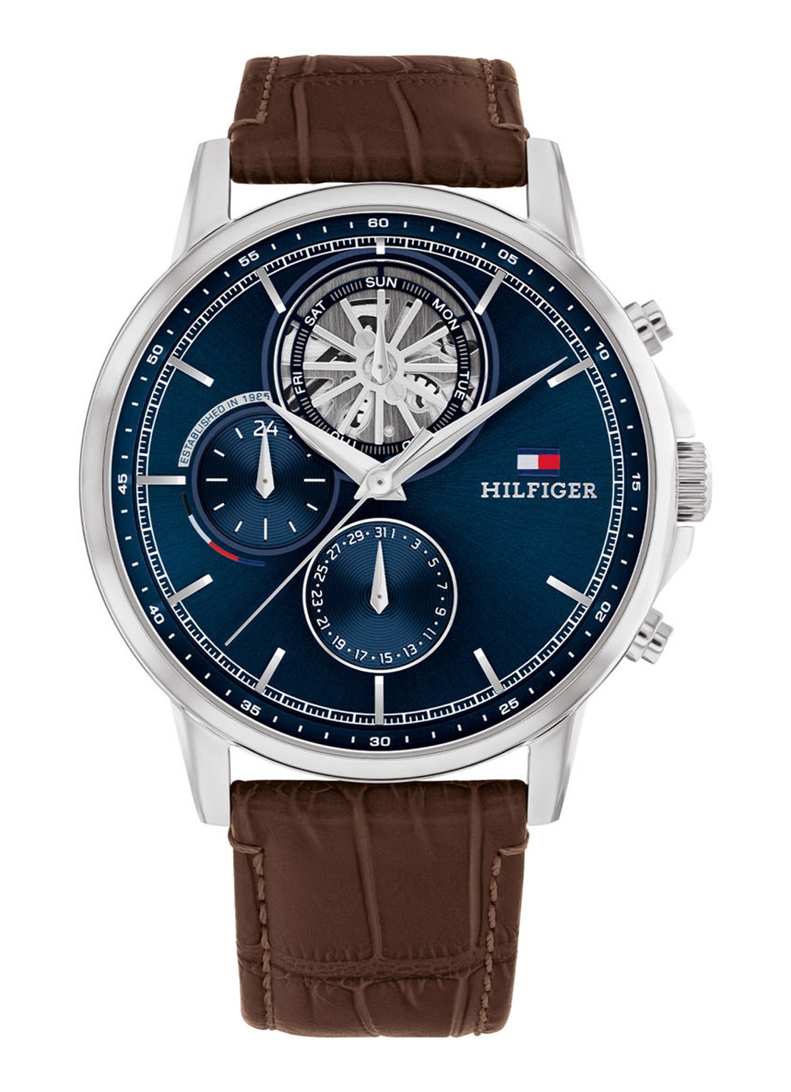 Tommy Hilfiger Wesley horloge TH17910629 - voorkant 3 bruin