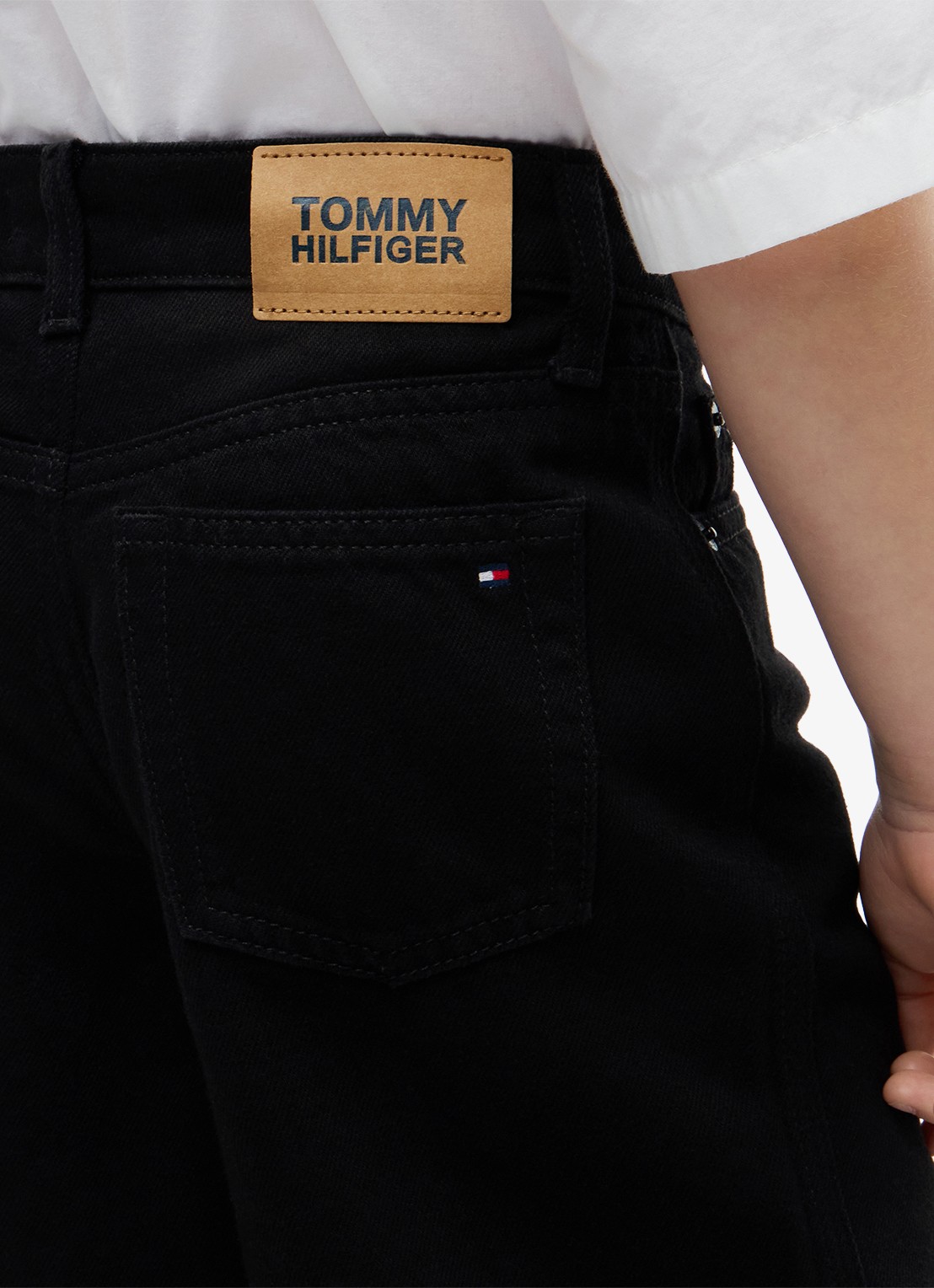 Tommy Hilfiger Wide leg jeans met donkere wassing - detail 2 zwart