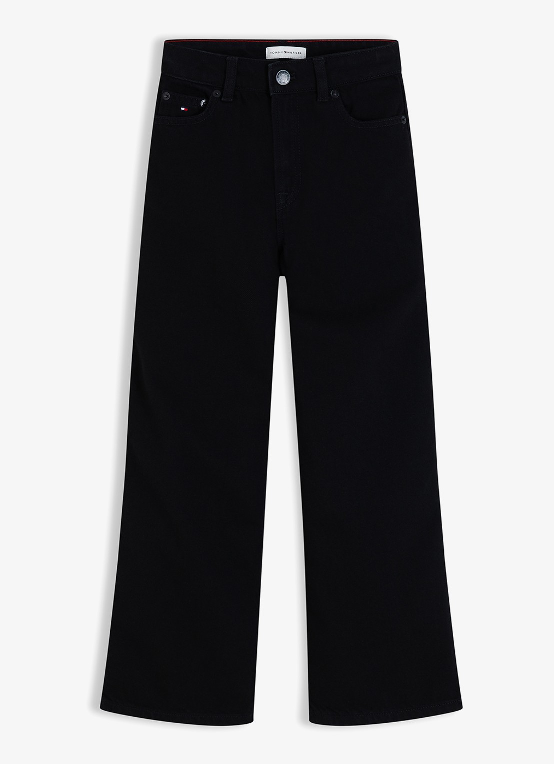 Tommy Hilfiger Wide leg jeans met donkere wassing - voorkant 4 zwart