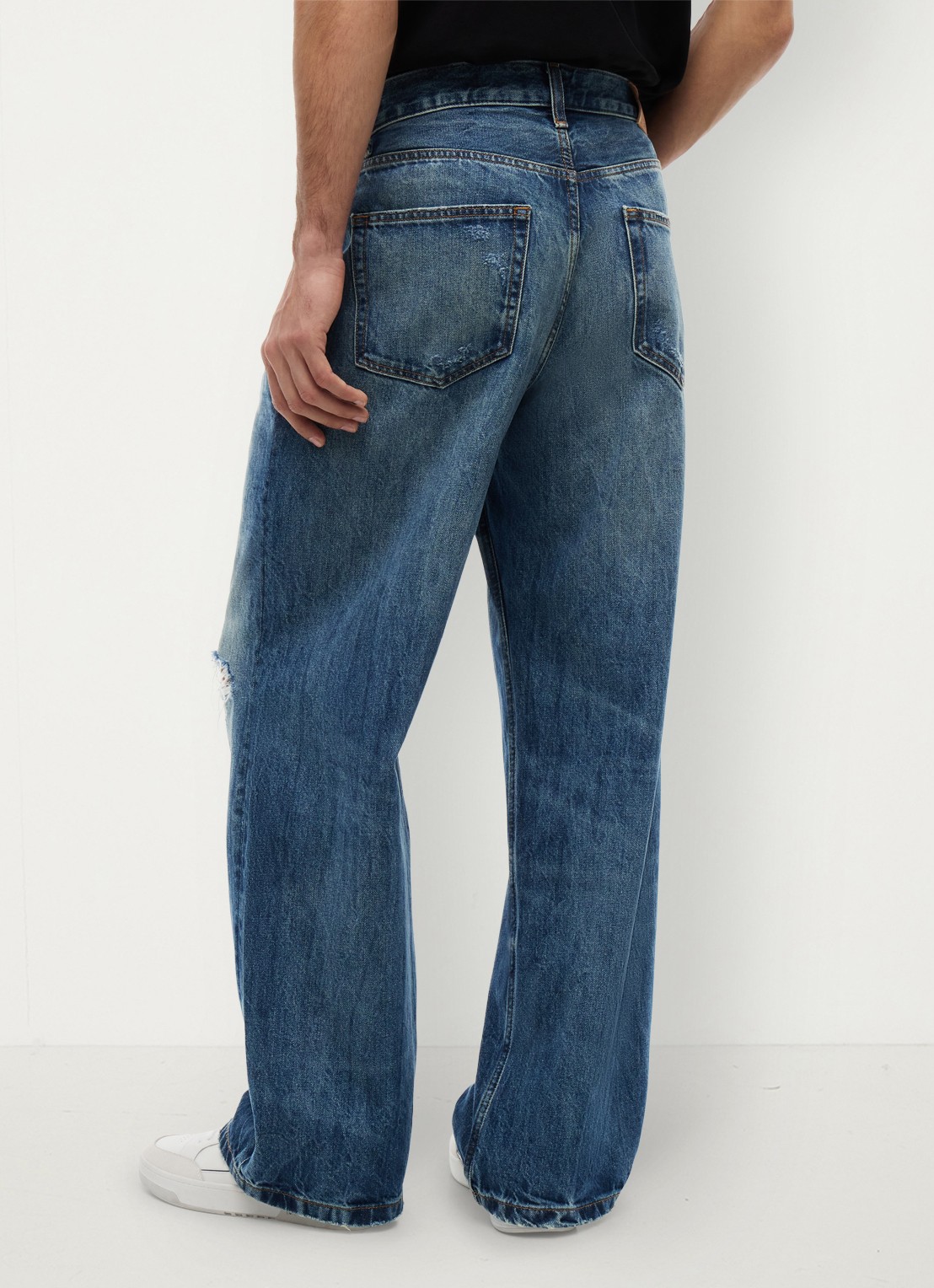 Tommy Hilfiger Wide leg jeans met medium wassing  - achterkant 3 denim