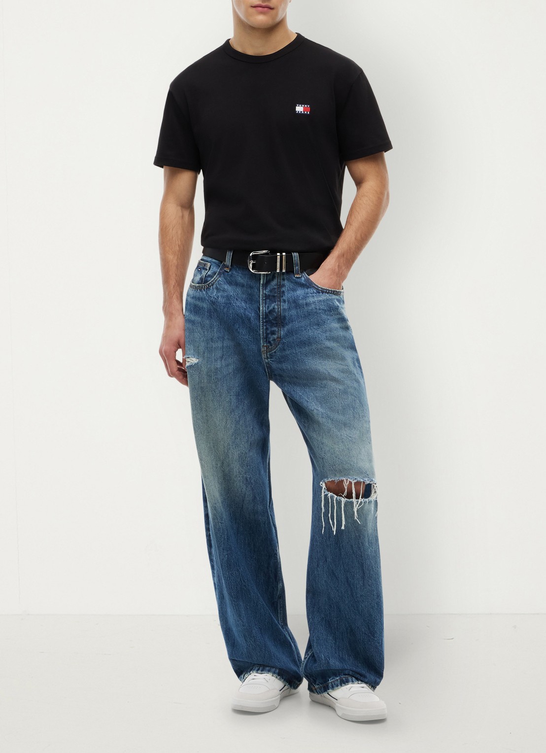 Tommy Hilfiger Wide leg jeans met medium wassing  - voorkant 2 denim