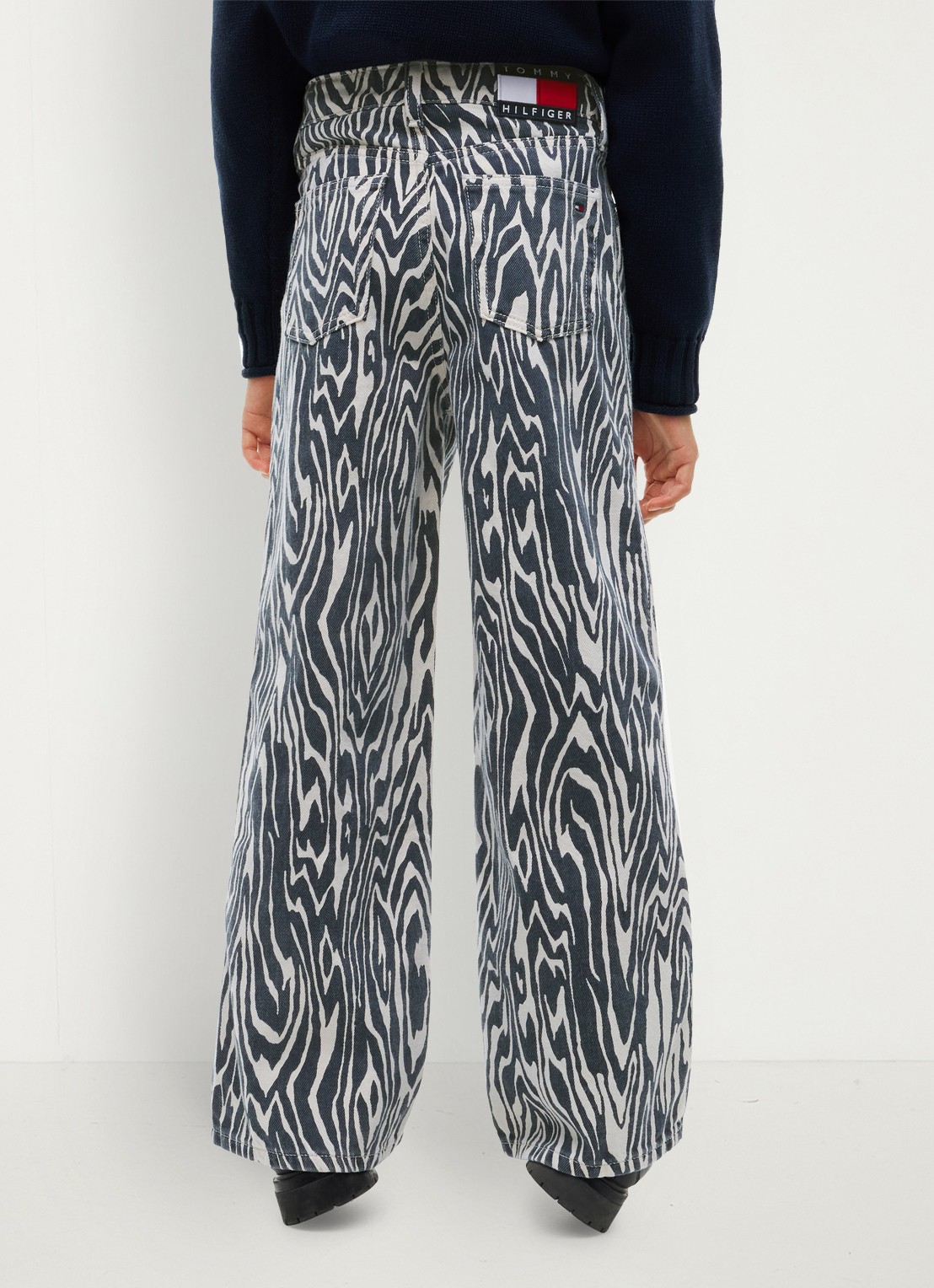 Tommy Hilfiger Wide leg jeans met zebraprint - achterkant 4 multicolor