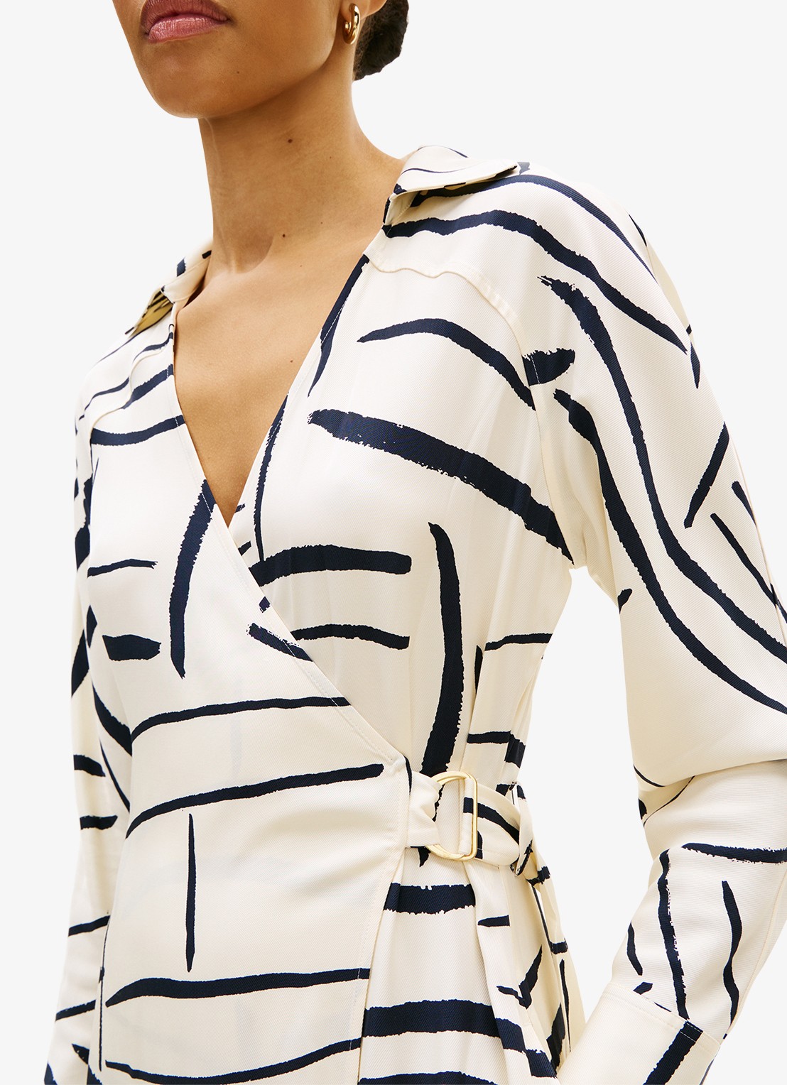 Tommy Hilfiger Wikkeljurk met grafische print - detail multicolor