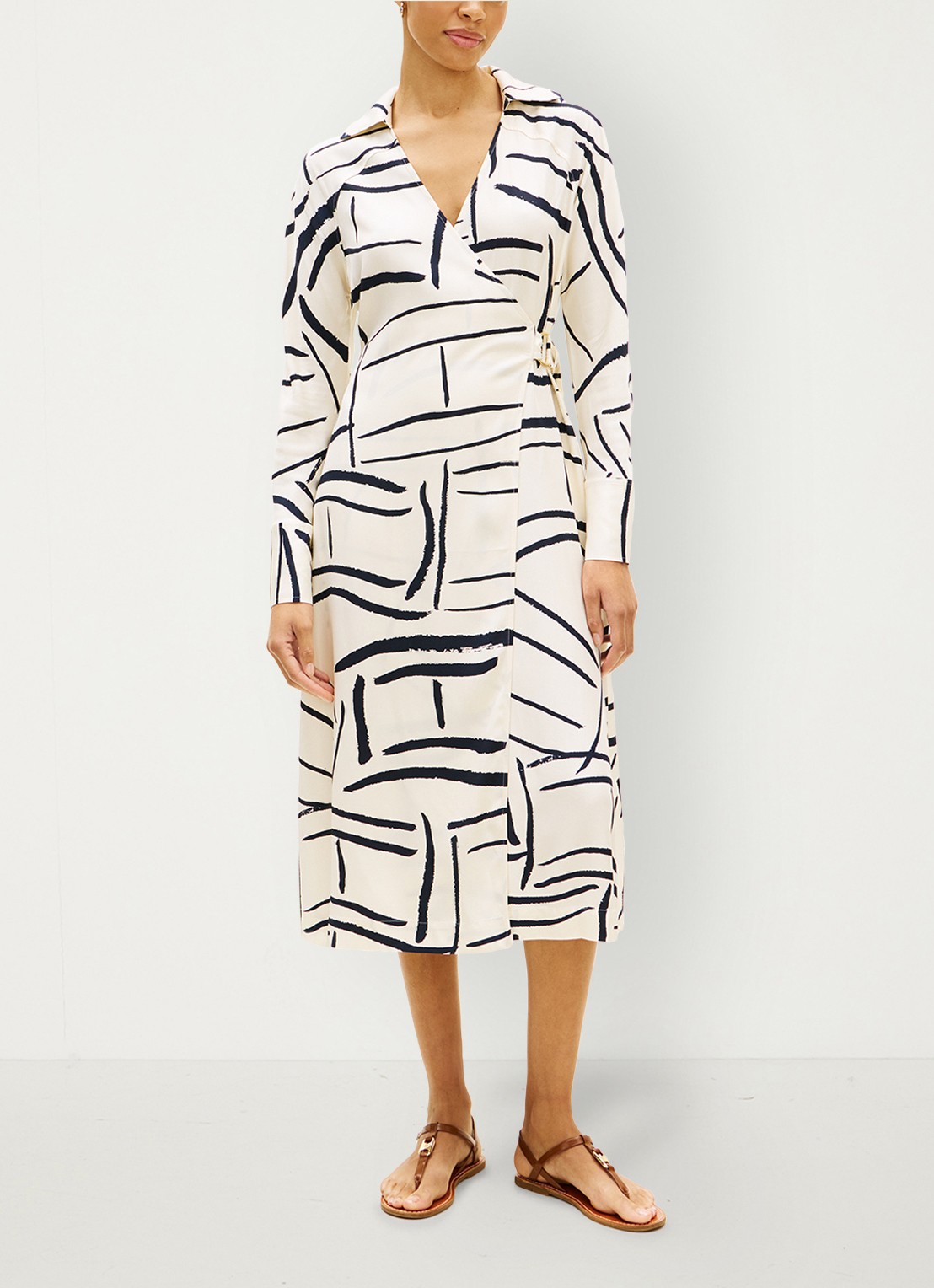Tommy Hilfiger Wikkeljurk met grafische print - voorkant 5 multicolor