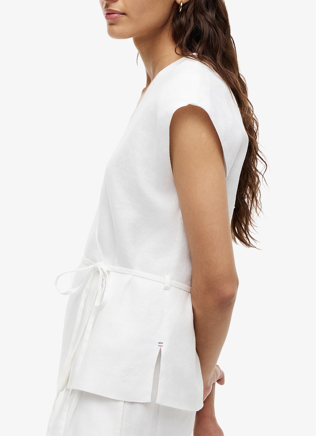 Tommy Hilfiger Wikkeltop met strikceintuur - detail 4 wit