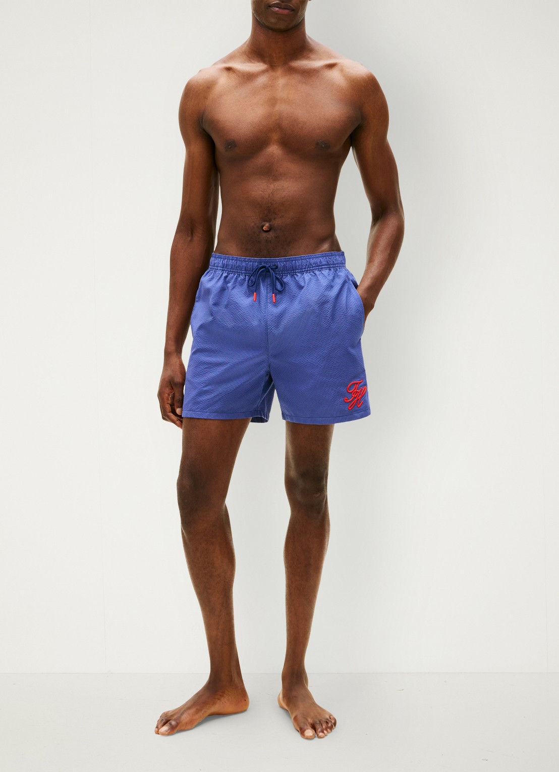 Tommy Hilfiger Zwemshorts met logo - voorkant 3 donkerblauw