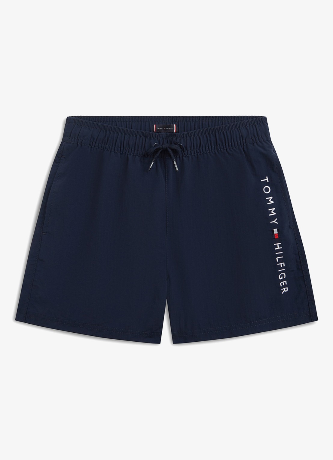 Tommy Hilfiger Zwemshorts met steekzakken en logo - voorkant donkerblauw
