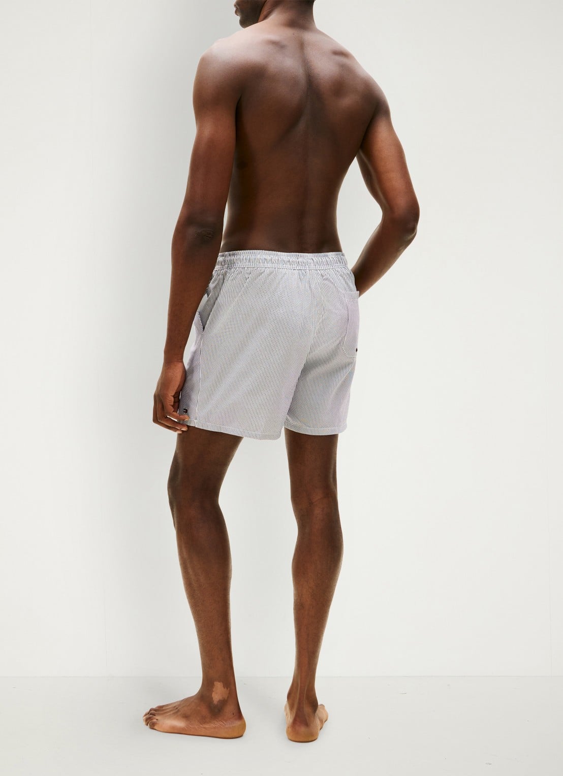 Tommy Hilfiger Zwemshorts met streepprint en logo - achterkant 5 grijs