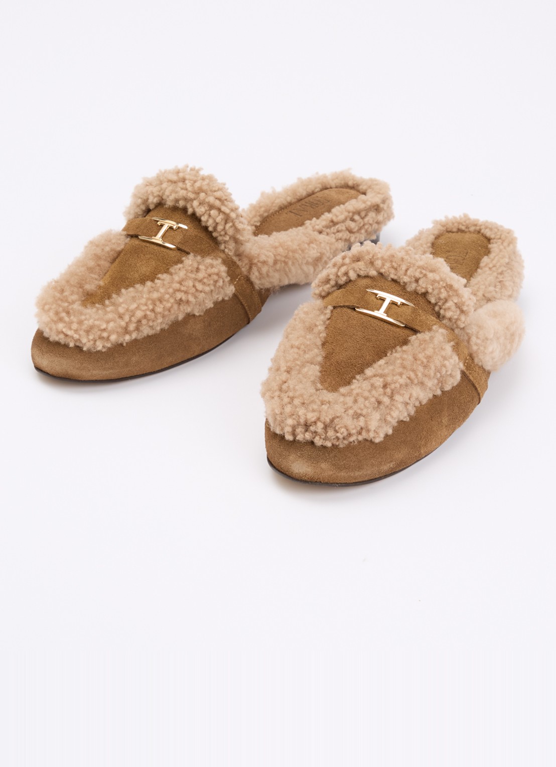 Toral Daphne loafer van suède met details van teddy - detail lichtbruin