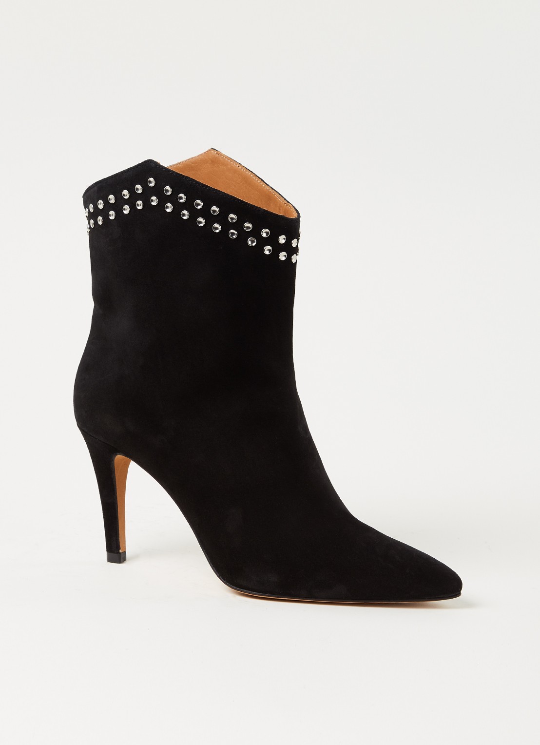 Toral Laars van leer met studs - voorkant zwart