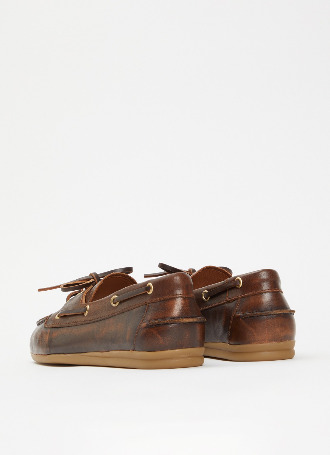 Toral Nahua bootschoen van leer - achterkant donkerbruin