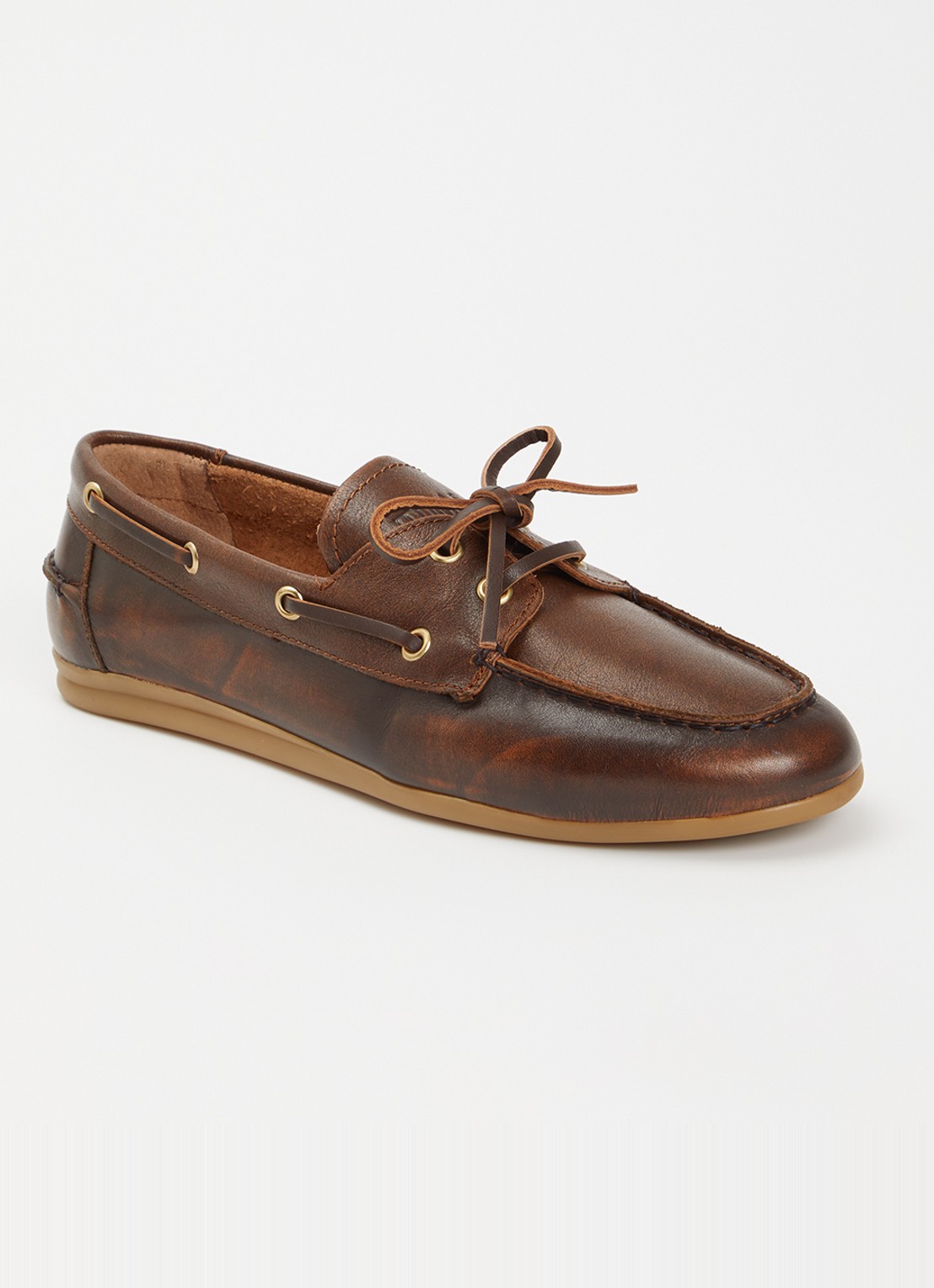 Toral Nahua bootschoen van leer - voorkant 5 donkerbruin