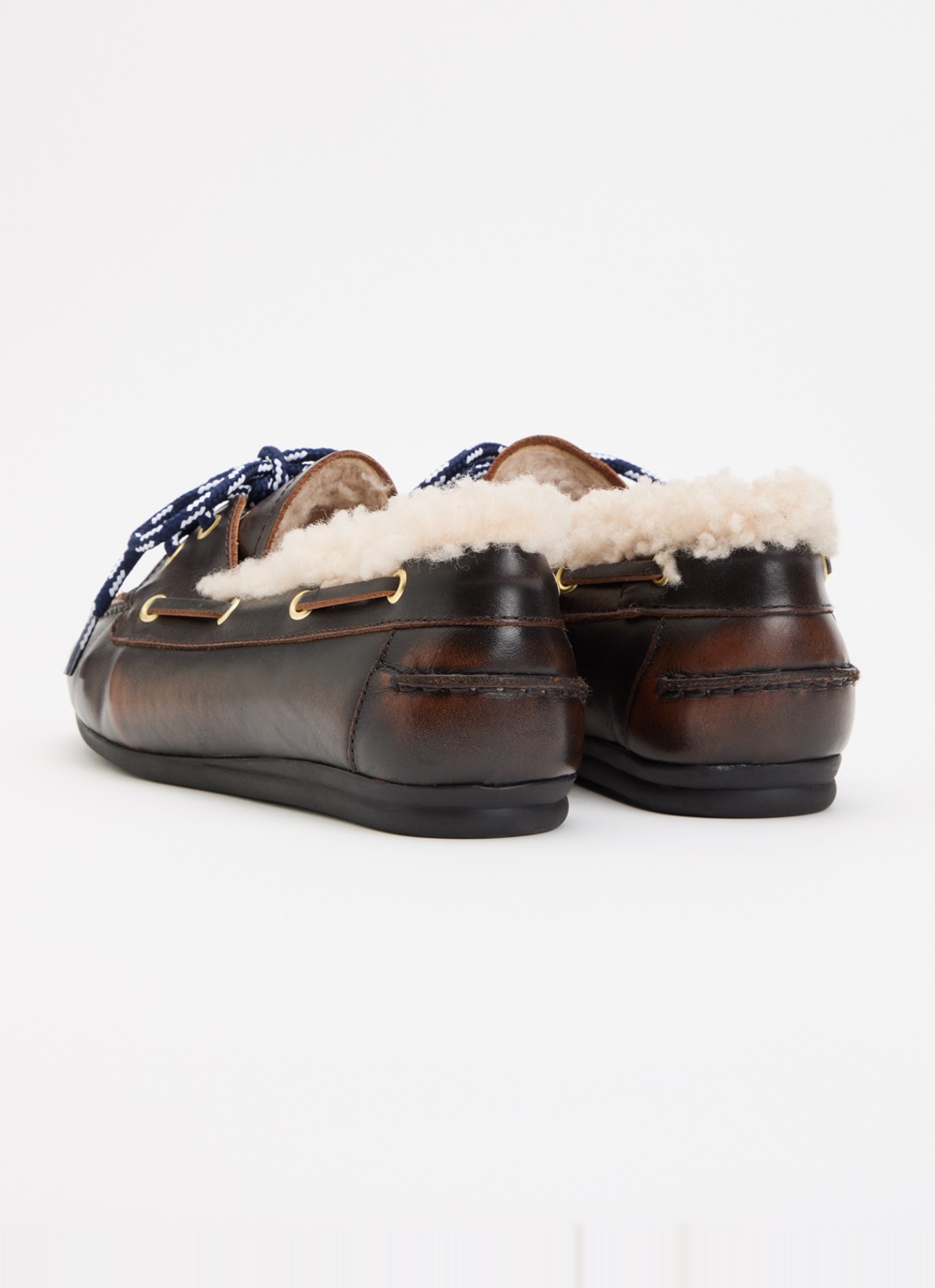 Toral Nahua bootschoen van leer - achterkant donkerbruin