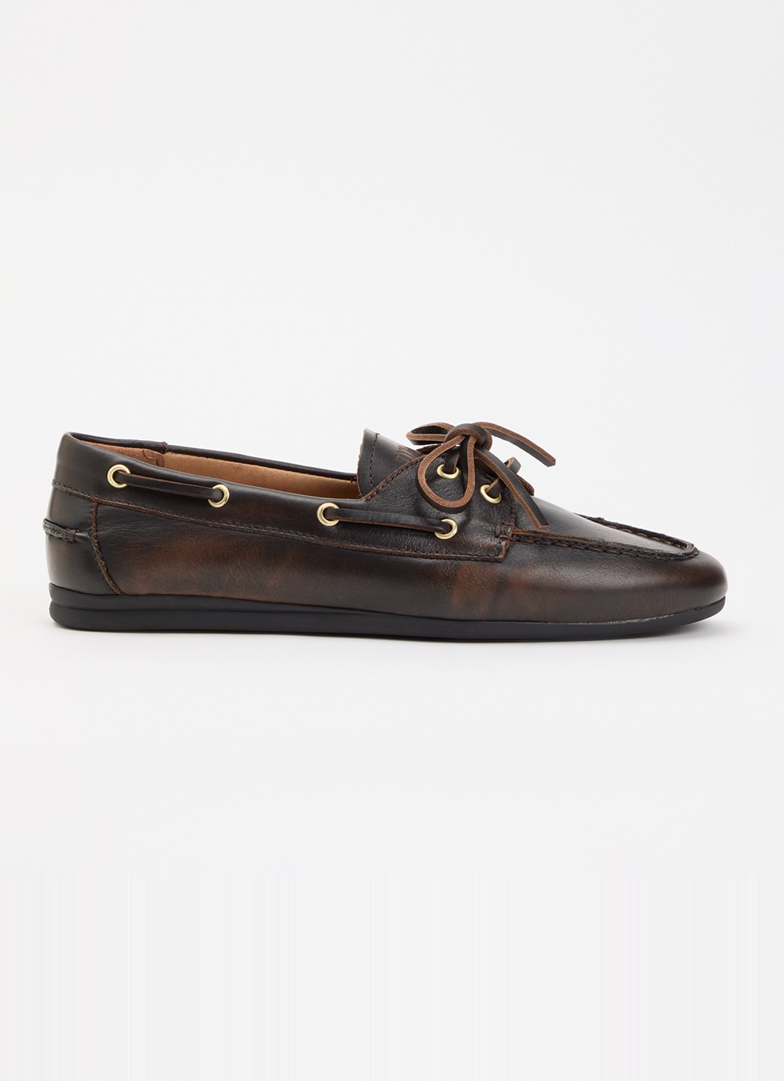Toral Nahua loafers van leer  - voorkant 5 donkerbruin