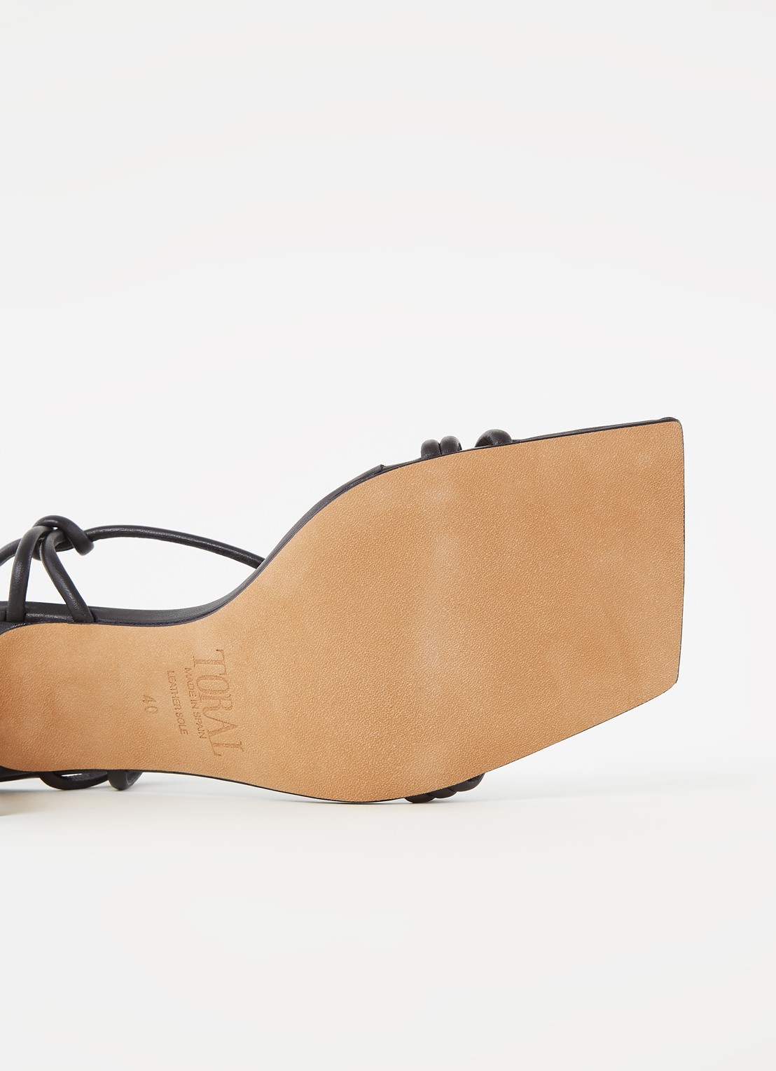 Toral Sandalette van leer met knoop detail - detail 3 zwart