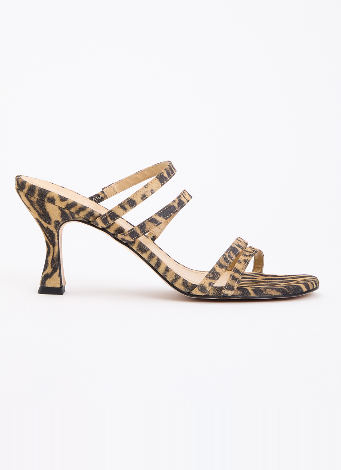 Toral Weekend sandalette van suède met panterprint - voorkant 5 beige